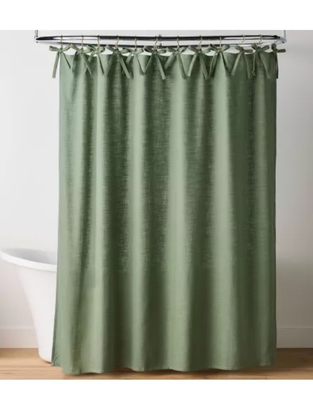 NWTO Ribbon Tie Shower Curtain White - Hearth & Hand™ with Magnolia